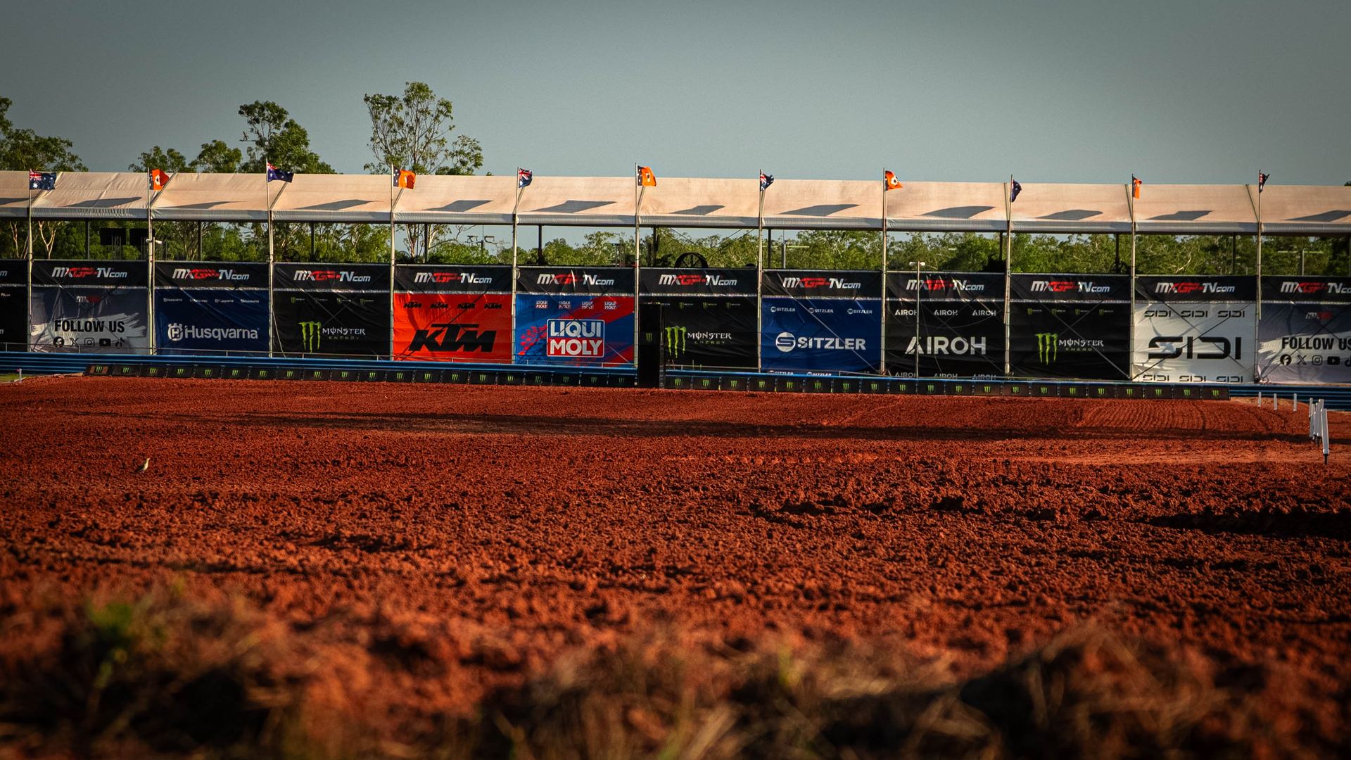 View across the MXGP Darwin 2026 track to the grandstands View across the MXGP Darwin 2026 track to the grandstands