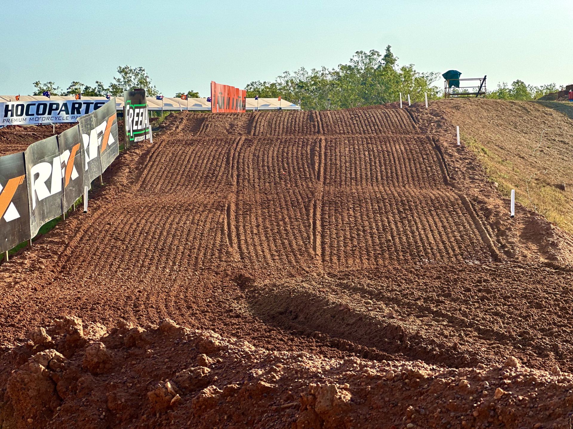 Prepared jump face on the MXGP Darwin track Prepared jump face on the MXGP Darwin track