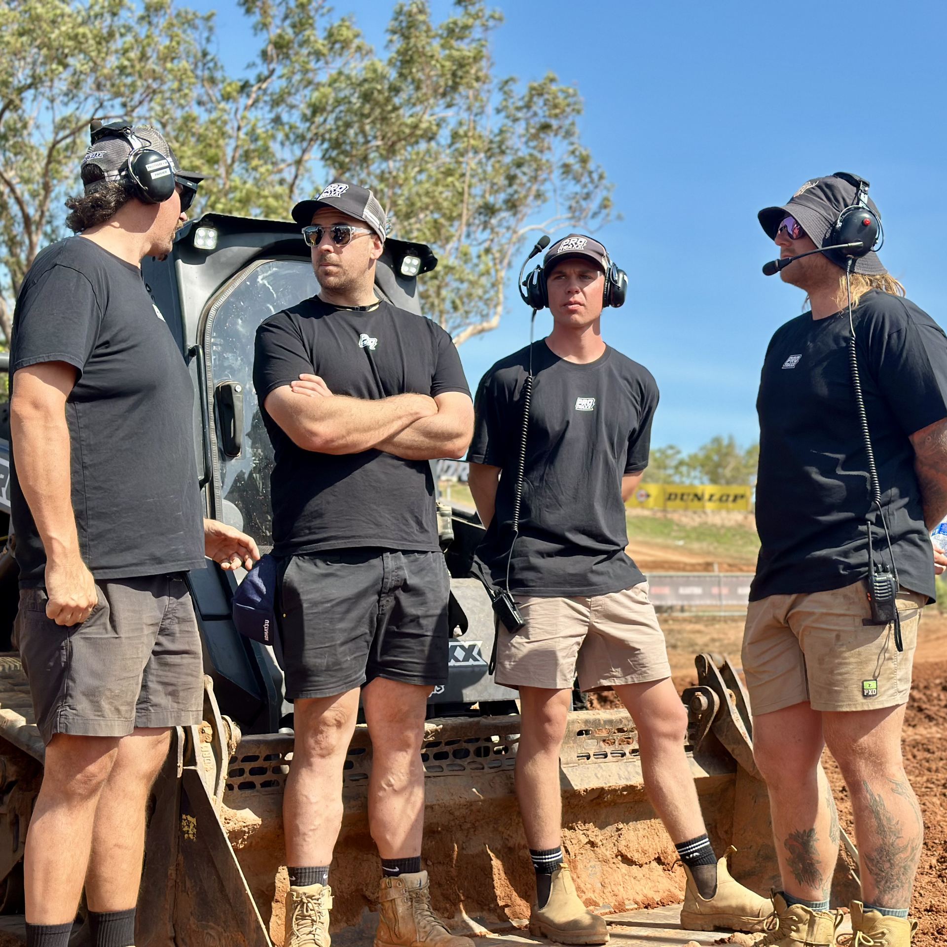 Protraxx operators on radio standing by track-side at MXGP Darwin Protraxx operators on radio standing by track-side at MXGP Darwin