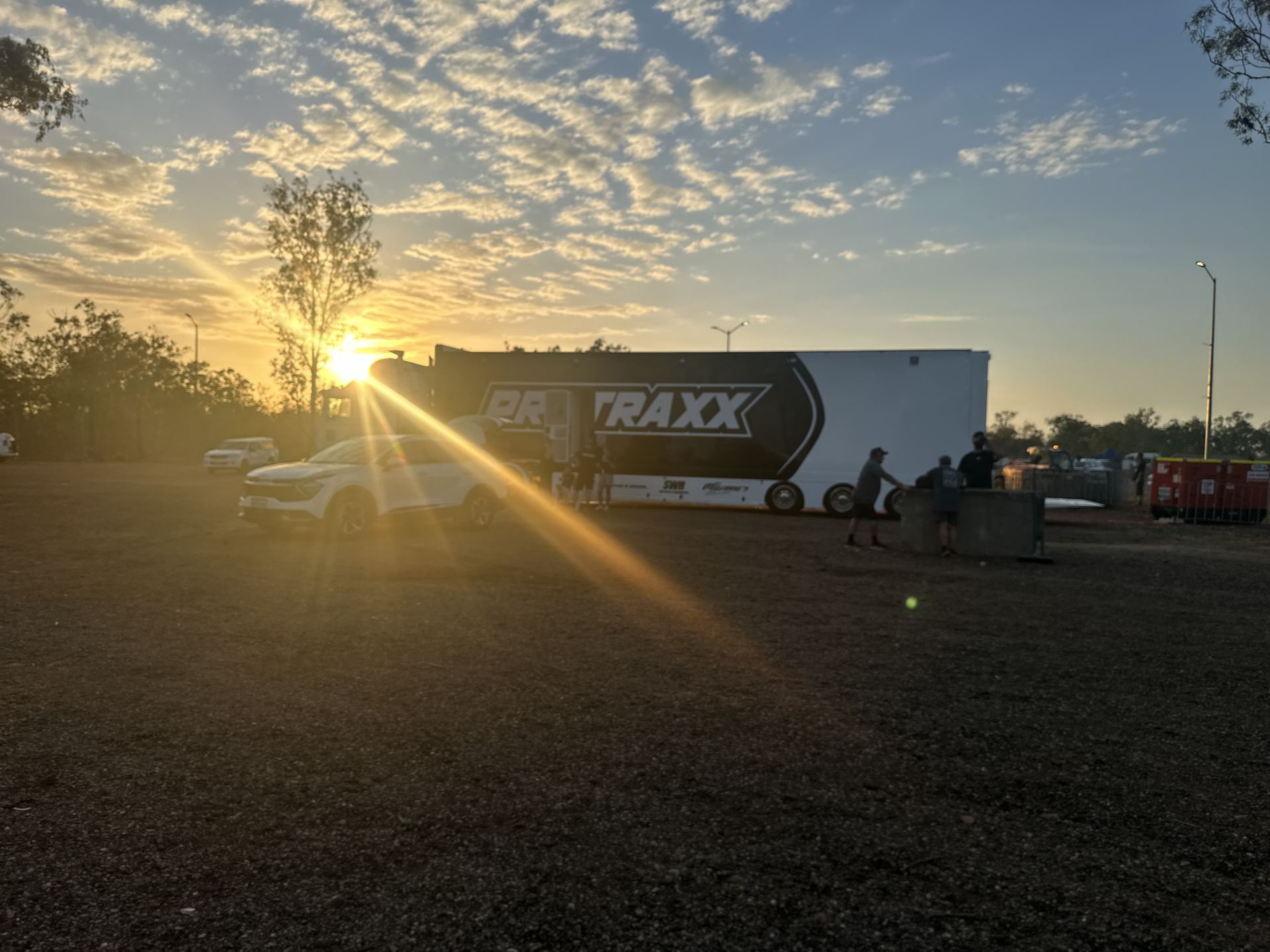Protraxx race truck at sunset in the MXGP Darwin pits Protraxx race truck at sunset in the MXGP Darwin pits