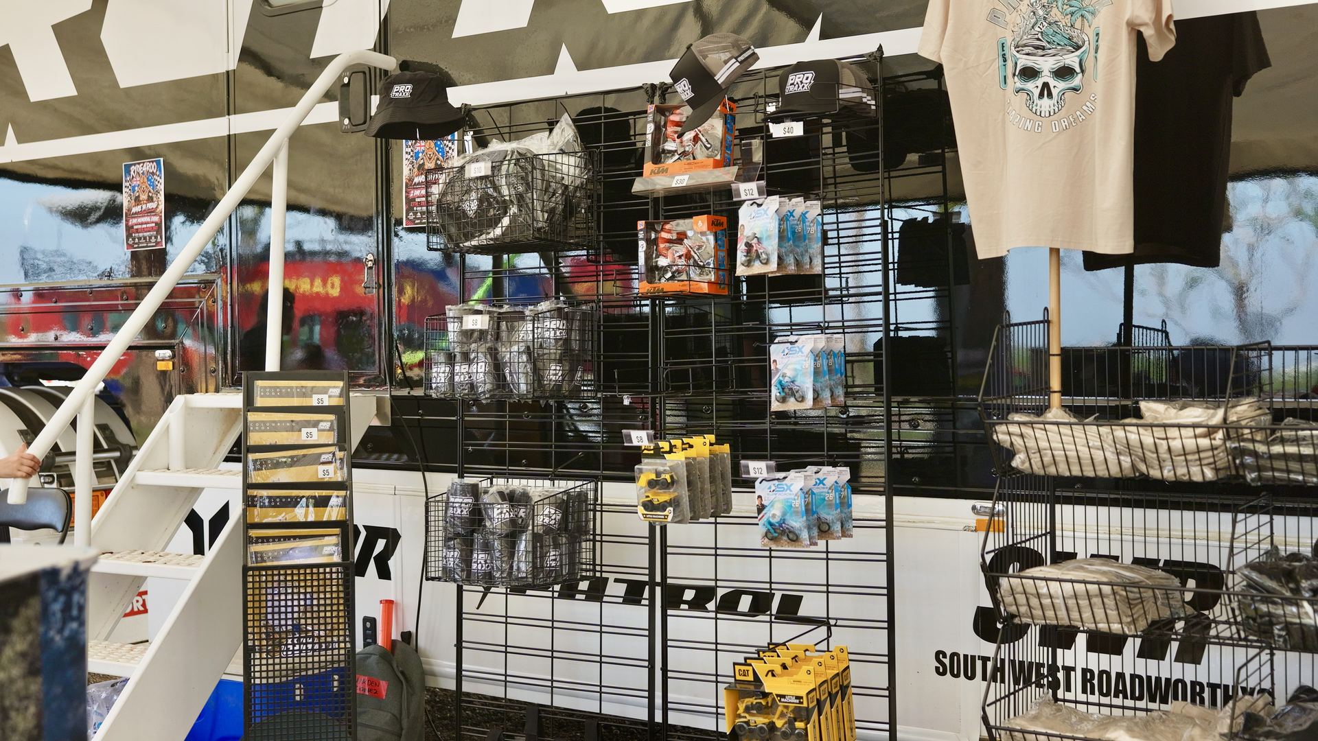 Protraxx Shop range of partner products and merchandise on display at MXGP Darwin 2026
