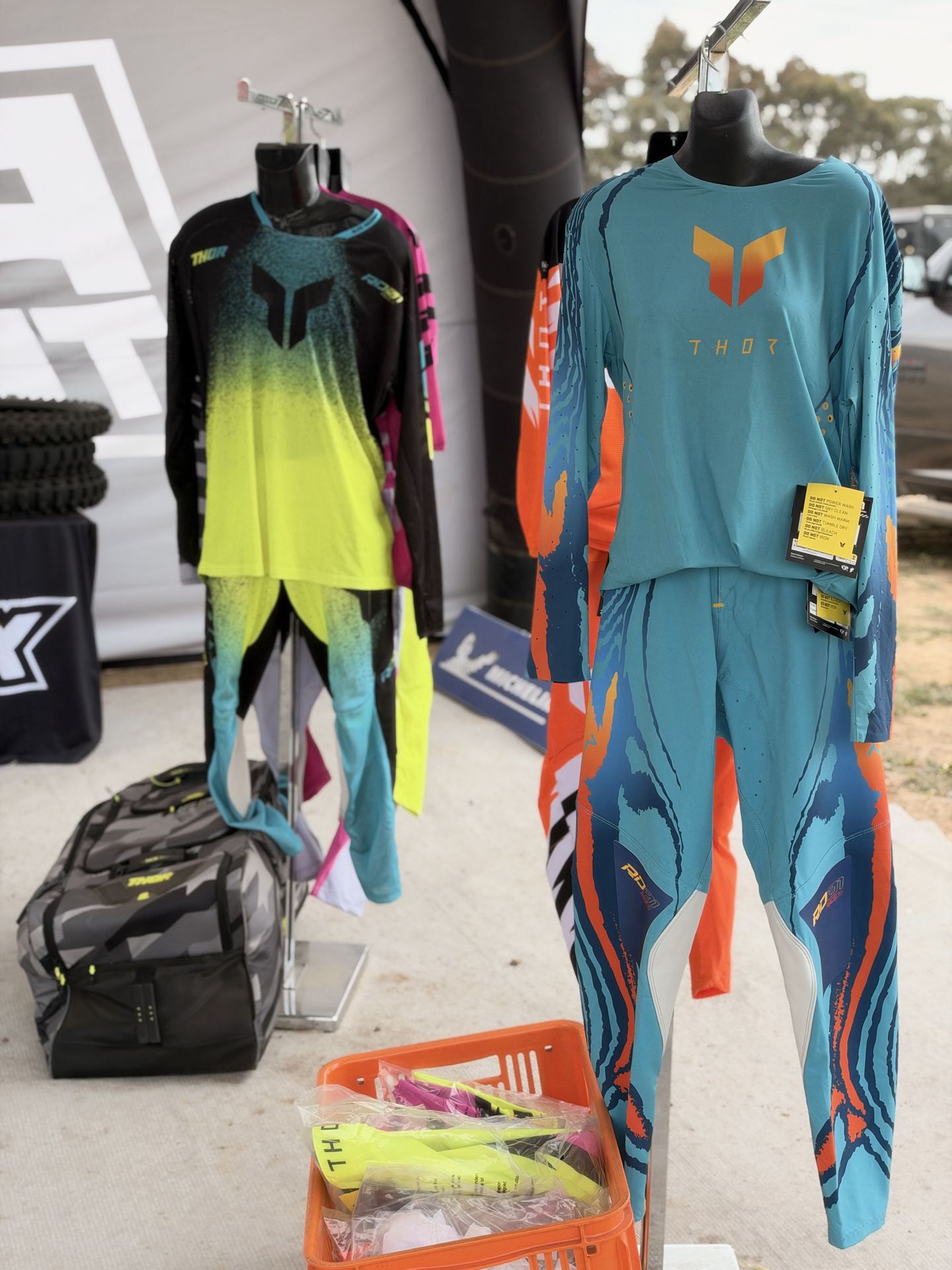 Thor motocross gear on display at the Protraxx Shop at AJMX Shepparton