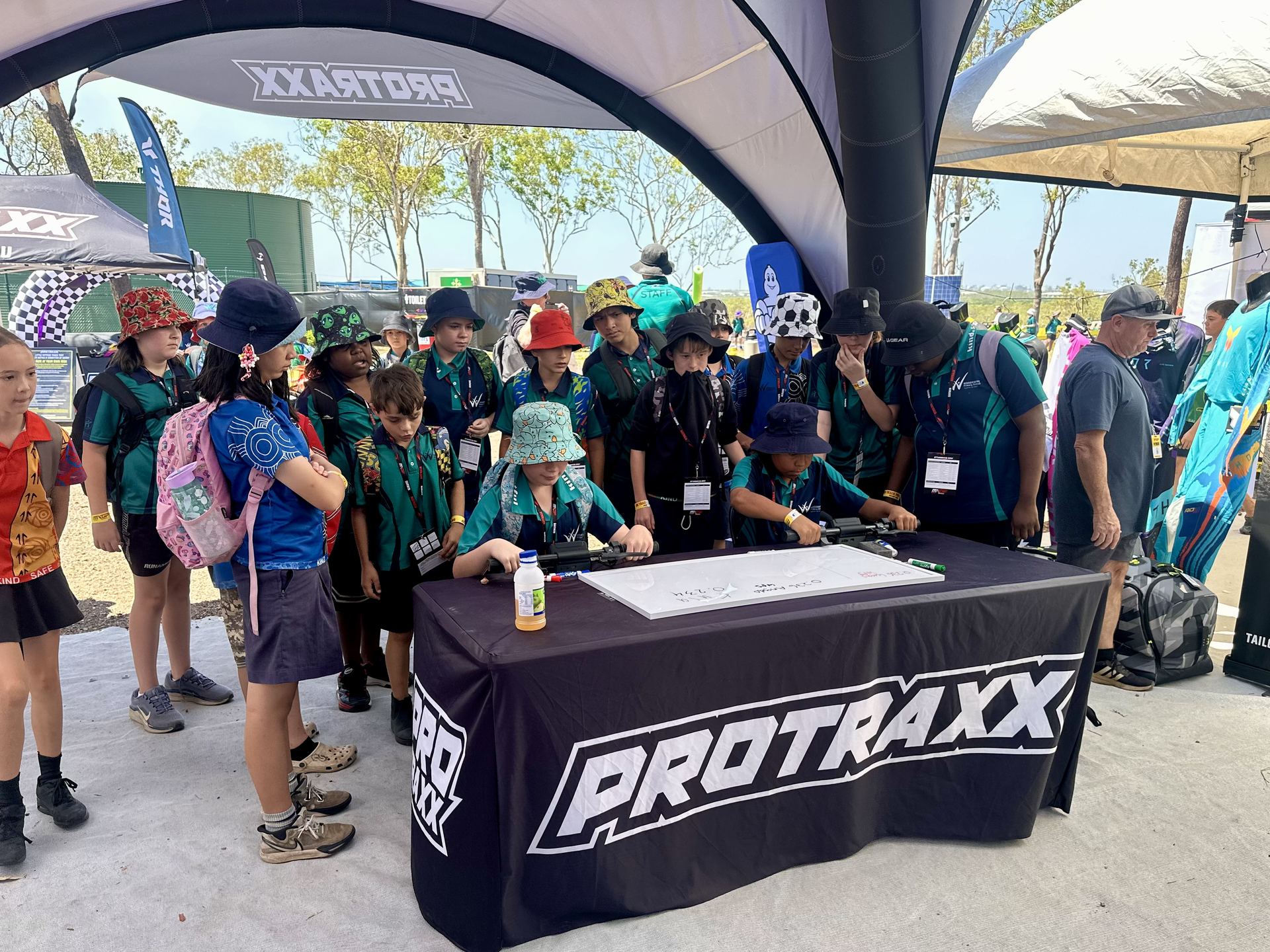 School group visiting the Protraxx activation at MXGP of Australia School group visiting the Protraxx activation at MXGP of Australia