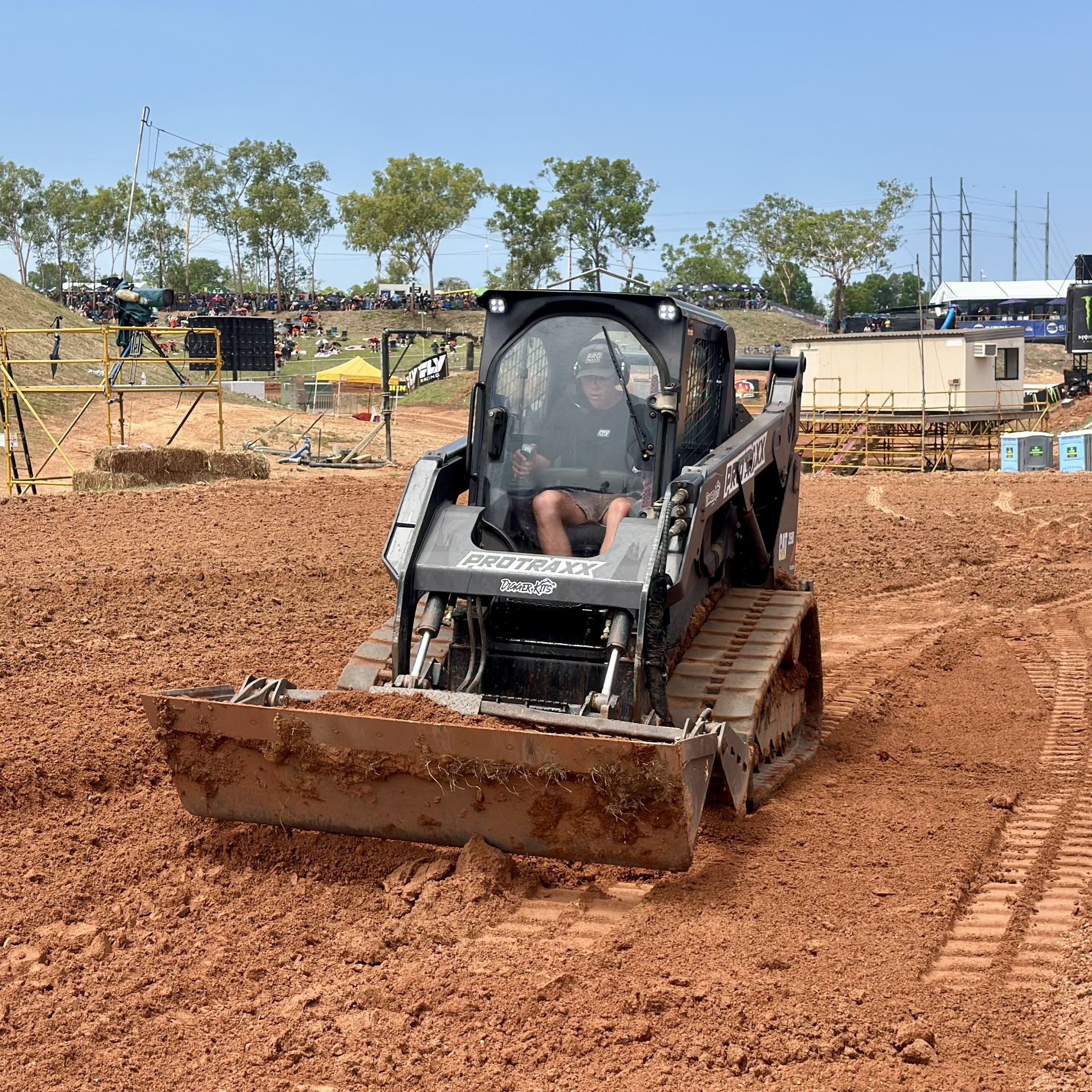Tracked loader on MXGP Darwin track maintenance duty Tracked loader on MXGP Darwin track maintenance duty